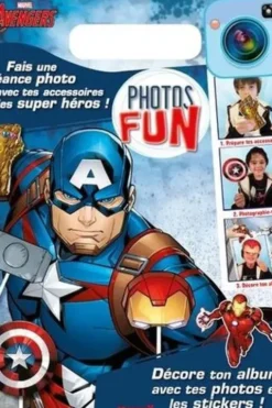 Marvel Avengers Photos fun Captain America. Avec un album photos, des stickers et des accessoires