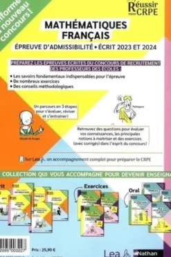 Mathématiques Français. Epreuve d'admissibilité. Ecrit, Edition 2023-2024, Daniel Motteau