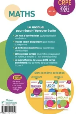 Maths Concours professeur des écoles Admissibilité. Epreuve écrite M1-M2, Edition 2023-2024, Marc Loison