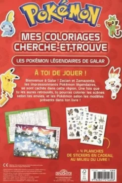 Mes coloriages cherche-et-trouve Pokémon. Les Pokémon légendaires de Galar. + 100 stickers en cadeau !, Fabien Molina