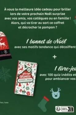 Mon kit secret Santa. Coffret avec 1 bonnet et 1 livre-jeux, Solar