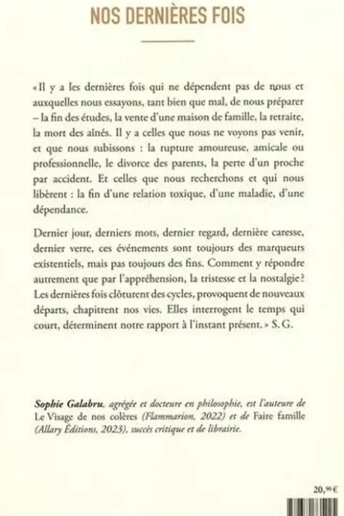 Nos dernières fois. Défier la nostalgie, Sophie Galabru