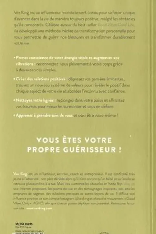 Objectif Guérison intérieure. Love yourself, heal yourself, Vex King