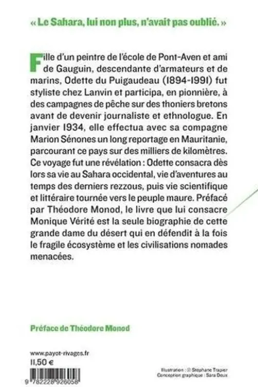Odette du Puigaudeau. Une Bretonne au désert, Monique Vérité