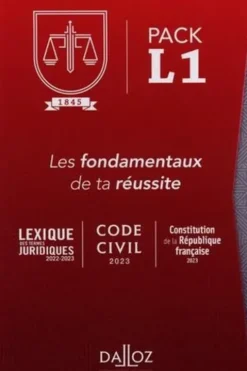 Pack L1 : Les fondamentaux de ta réussite. Pack en 3 volumes : Lexique des termes juridiques 2022/2023 ; Code civil 2023 ; Constitution de la République française 2023. Avec un bloc-notes et le magazine de rentrée universitaire Dalloz, Edition 2023