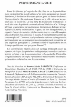 Parcours dans la ville. Descriptions d'itinéraires piétons, Jeanne-Marie Barbéris