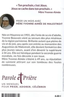 Parole et Prière N° 168, juin 2024 : Prier un mois avec Mère Yvonne-Aimée de Malestroit, Loïc Mérian