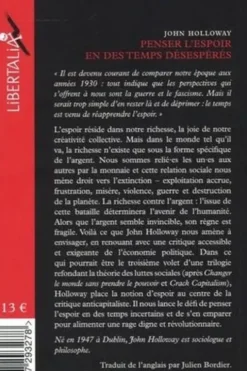 Penser l'espoir en des temps désespérés, John Holloway
