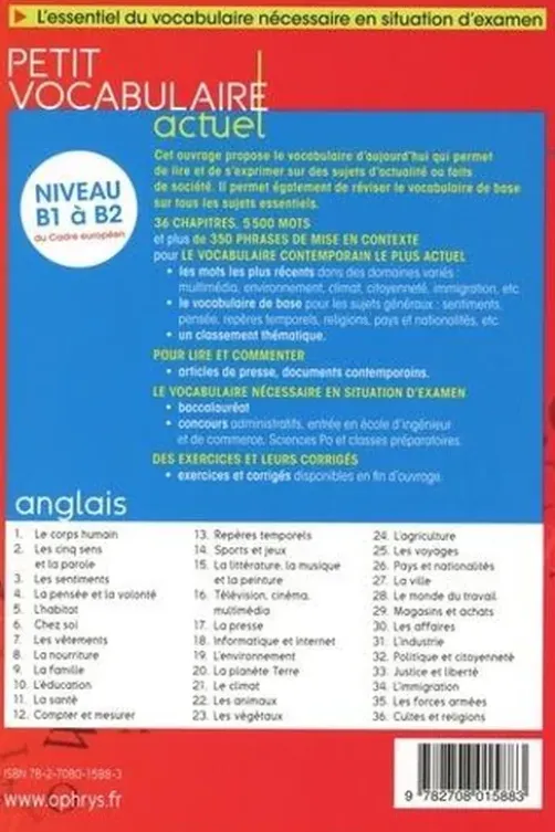 Petit vocabulaire actuel anglais. Edition revue et augmentée, Claude Gosset