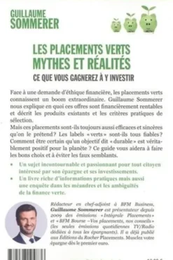 Placements verts, mythes et réalités. Ce que vous gagnerez à y investir, Guillaume Sommerer