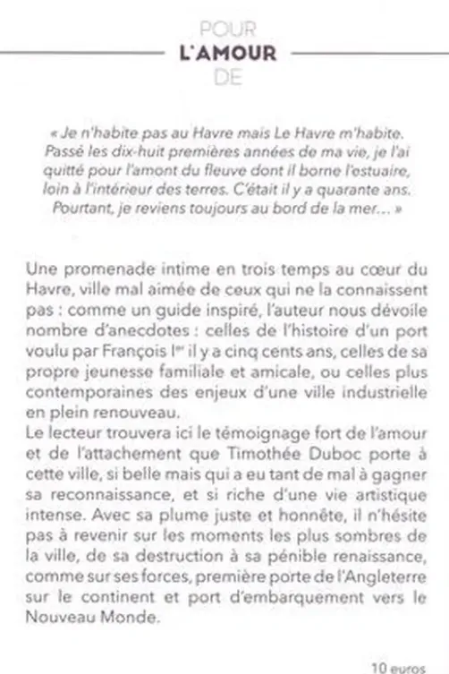 Pour l'amour de... Le Havre, Timothée Duboc