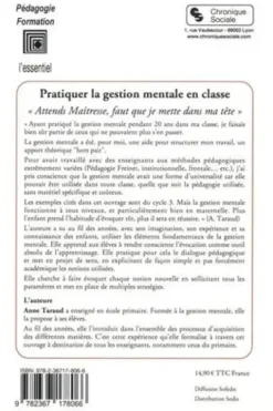 Pratiquer la gestion mentale en classe. "Attends Maîtresse, faut que je mette dans ma tête", Anne Taraud