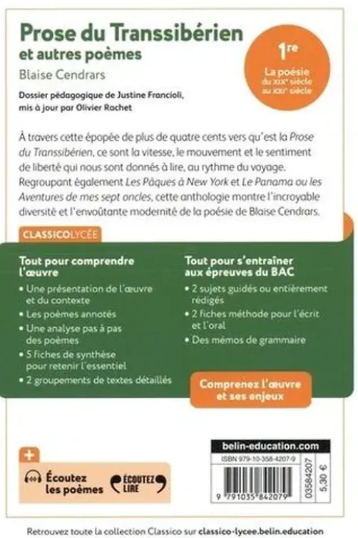 Prose du Transsibérien et autres poèmes, Blaise Cendrars