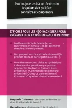 Préparer son entrée en fac de Droit. Une réponse claire et directes à toutes vos questions ! 6e édition, Benjamin Galeran