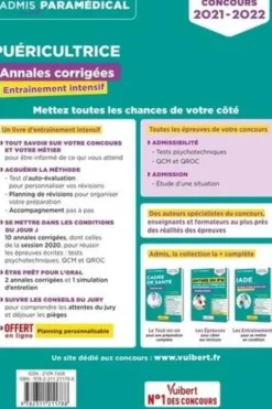 Puéricultrice Annales corrigées (tests psy, QCM, QROC, études de situations). Entraînement intensif, Edition 2021-2022, Mandi Gueguen