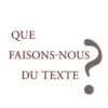Que faisons-nous du texte ?, Yves Jeanneret