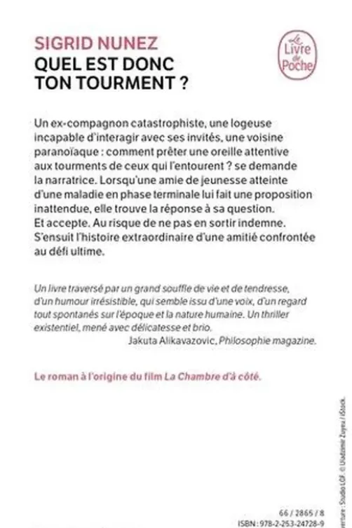 Quel est donc ton tourment ?, Sigrid Nunez