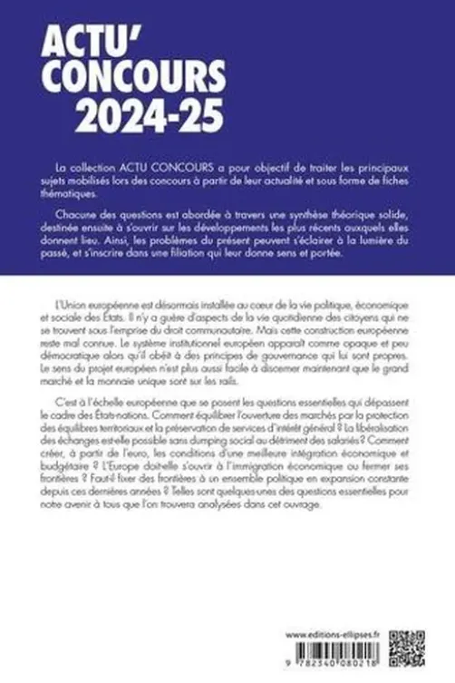 Questions européennes. Cours et QCM, Edition 2024-2025, Christophe Lescot