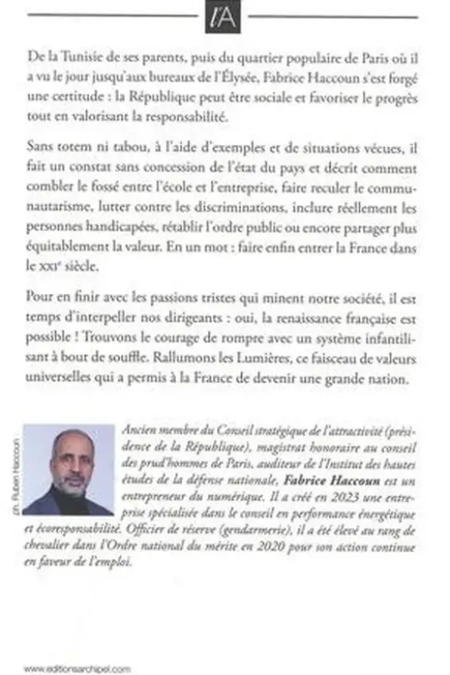 Rallumons les Lumières pour sortir la France de l'obscurité, Fabrice Haccoun