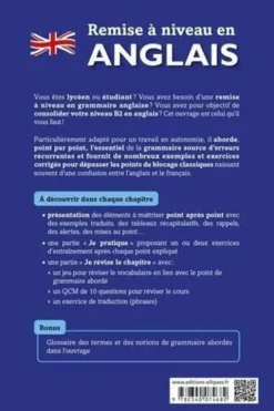 Remise à niveau en anglais B2. L'essentiel des points à maîtriser en grammaire, Franck Djedje