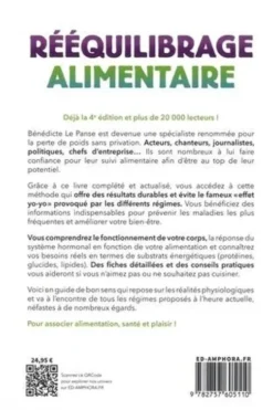 Réequilibrage alimentaire. Stop aux régimes ! 4e édition, Bénédicte Le Panse