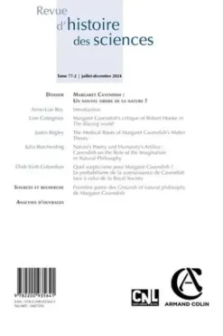 Revue d'histoire des sciences N° 2/2024, Armand Colin