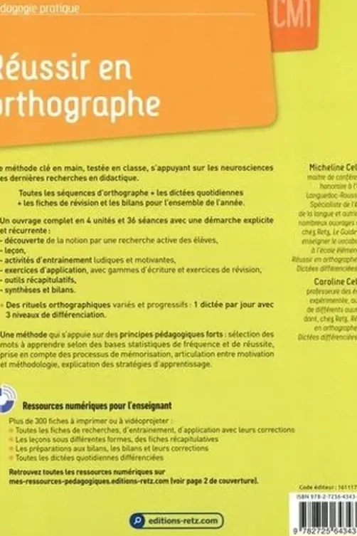 Réussir en orthographe CM1, Micheline Cellier
