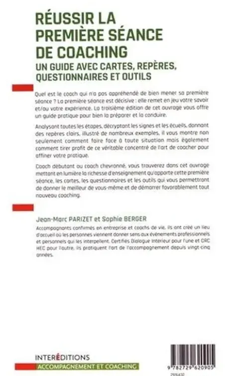 Réussir la première séance de coaching. Un guide avec cartes, repères, questionnaires et outils, 3e édition, Jean-Marc Parizet