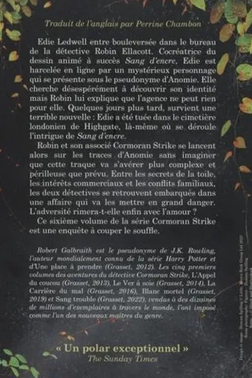 Sang d'encre, Robert Galbraith