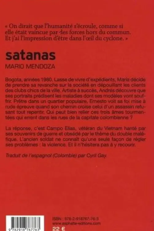 Satanas, Mario Mendoza
