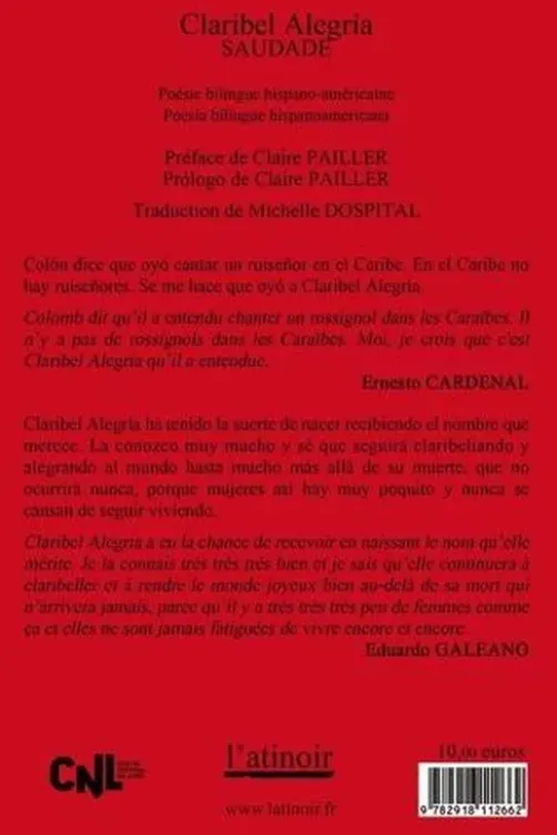 Saudade. Edition bilingue français-espagnol, Claribel Alegría