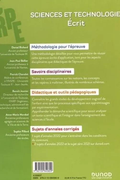 Sciences et Technologie - Ecrit. CRPE + Master MEEF, Edition 2023, Daniel Richard