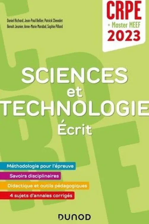 Sciences et Technologie - Ecrit. CRPE + Master MEEF, Edition 2023, Daniel Richard