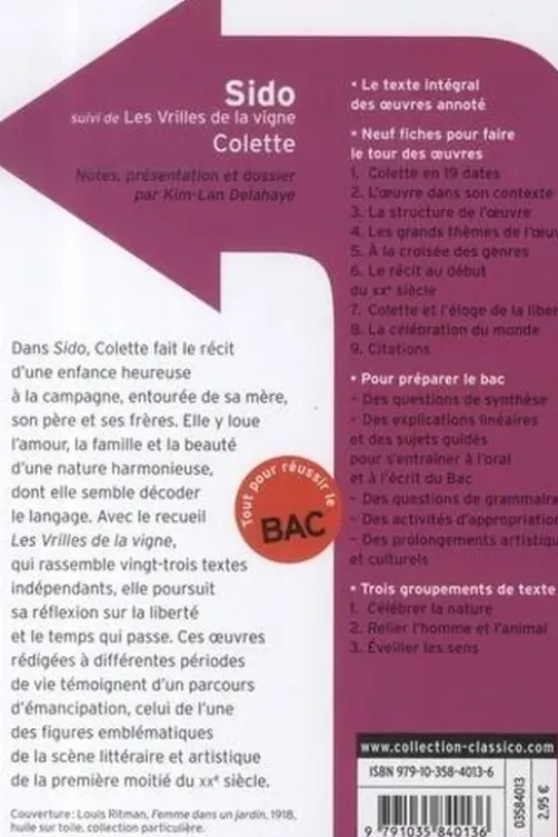 Sido. Suivi de Les vrilles de la vigne, Colette