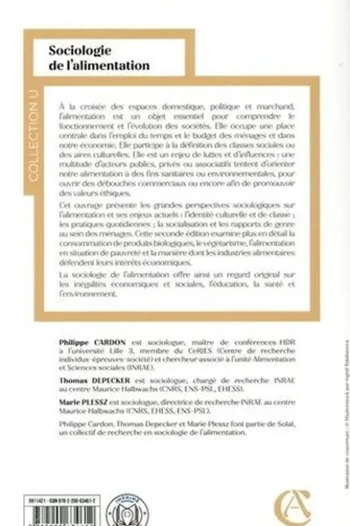 Sociologie de l'alimentation. 2e édition, Philippe Cardon