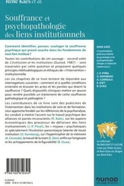 Souffrance et psychopathologie des liens institutionnels, René Kaës