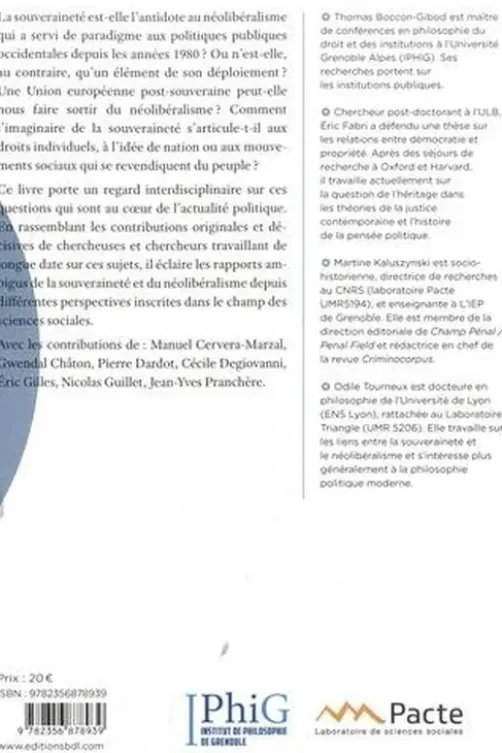 Souveraineté et néolibéralisme, Thomas Boccon-Gibod