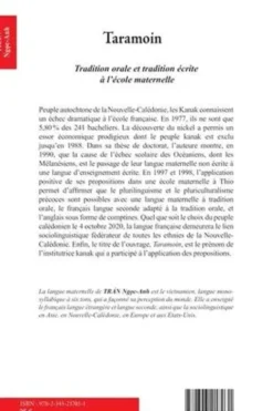 Taramoin. Tradition orale et tradition écrite à l'école maternelle (Nouvelle-Calédonie, Thio, 1984-1998), 2e édition, Ngoc-Anh Tran