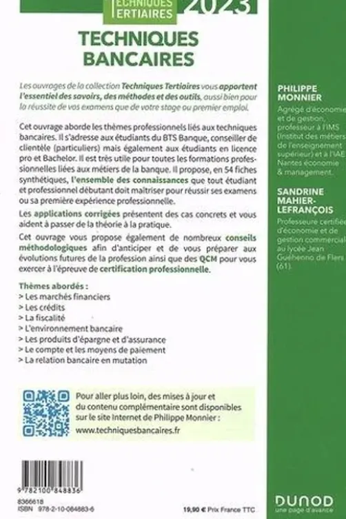 Techniques bancaires. Edition 2023, Philippe Monnier