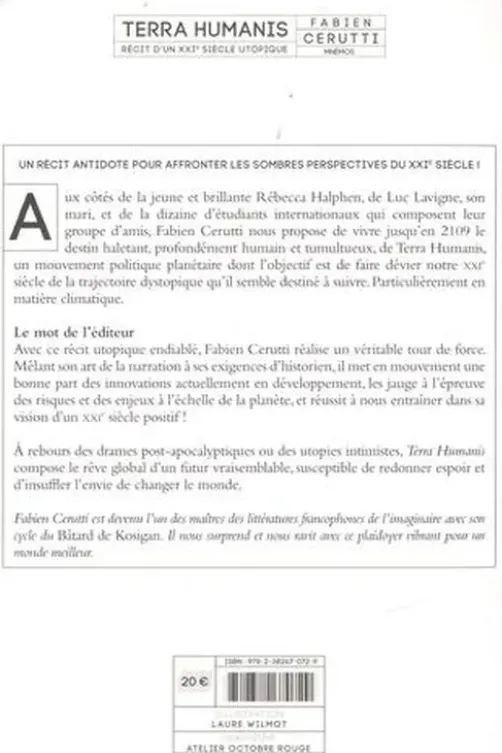 Terra Humanis. Récit d'un XXIe siècle utopique, Fabien Cerutti