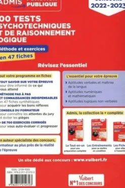 700 tests psychotechniques et de raisonnement logique. Méthode et exercices en 47 fiches, Edition 2022-2023, Emmanuel Kerdraon