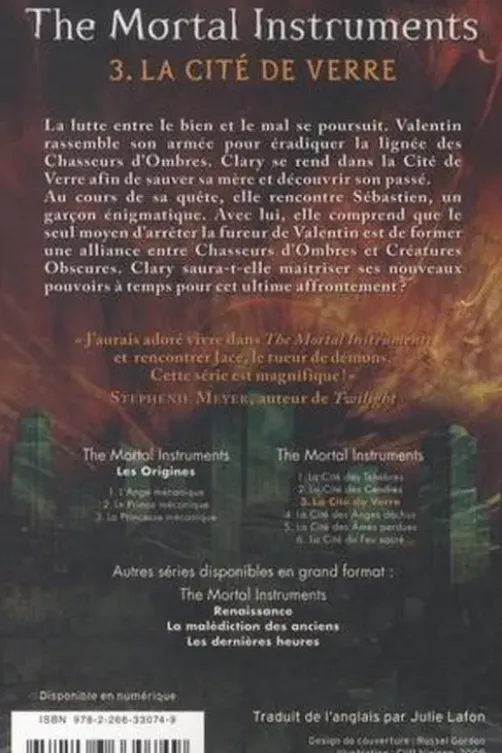 The Mortal Instruments - La cité des ténébres Tome 3 : La cité de verre, Cassandra Clare