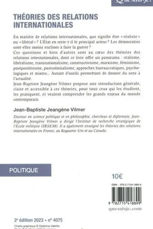 Théories des relations internationales, Jean-Baptiste Jeangène Vilmer