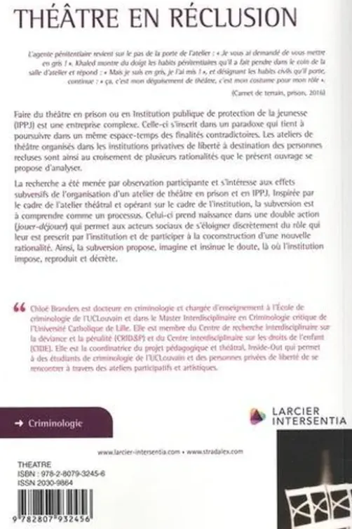 Théâtre en réclusion. Du jeu à la subversion, Chloé Branders