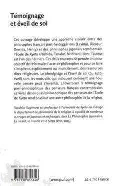 Témoignage et éveil de soi. Pour une autre philosophie de la religion, Yasuhiko Sugimura