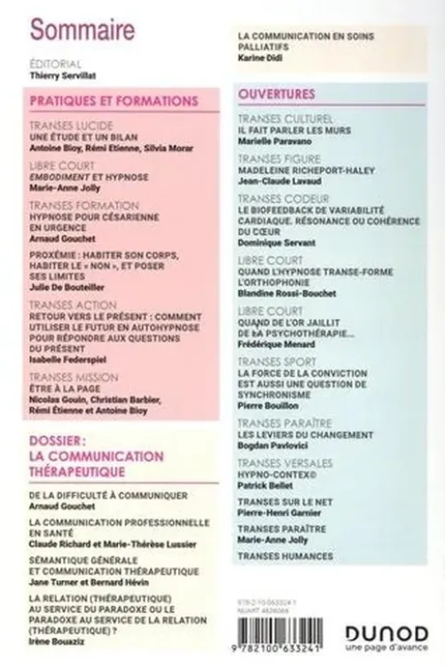 Transes N° 12, juillet 2020 : La communication thérapeutique, Thierry Servillat