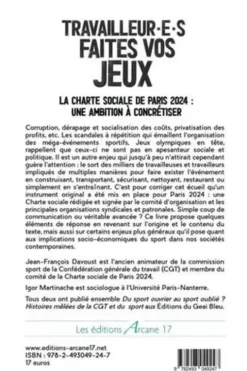 Travailleurs, faites vos Jeux. La Charte sociale de Paris 2024 : une ambition à concrétiser, Jean-François Davoust