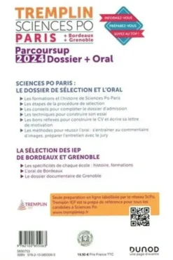 Tremplin Sciences Po. Paris + Bordeaux + Grenoble. Parcoursup Dossier + Oral, Edition 2024, Florent Vandepitte