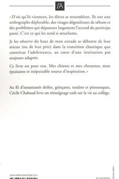 Tu fais quoi dans la vie ? Prof !, Cécile Chabaud