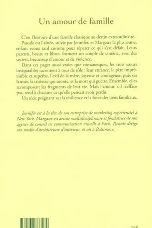 Un amour de famille, Jennifer de Fouchier